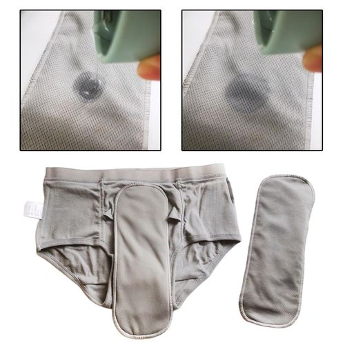 Sous-Vêtements En Coton Unisexe, 1 Pièce Avec 2 Nattes, Sous-Vêtements Absorbant La Lumière, Pour Incontinence, Réutilisables, Slips Pour Adultes 