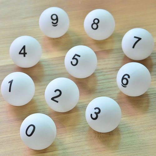Balle De Tennis De Table Numérique Jaune/Blanc/Couleur 0 À 9, Balle De Tirage