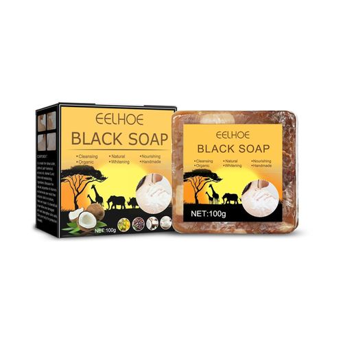Savon Noir Africain Fait À La Main Au Beurre De Karité, Traitement Anti-Acné Hydratant, 110g, Bain De Beauté Pour Le Visage Et Le Corps 