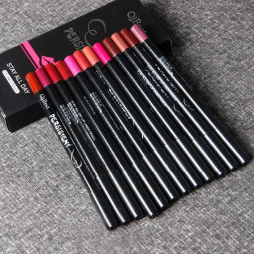 Crayon À Lèvres Multifonctionnel, 12 Couleurs, Longue Tenue, Crayon De Maquillage Pour Les Yeux, Imperméable, Vente En Gros, Cosmétique Coloré, T7j6 