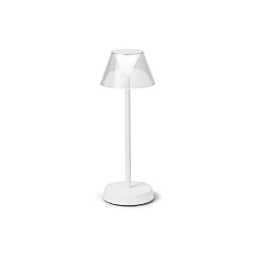 Ideal Lux Lolita Lampe De Table Led Intégrée À Intensité Variable Blanc, Interrupteur Intégré, 3000k, Ip54