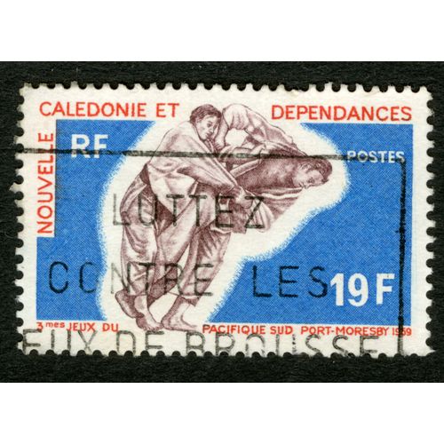 Timbre Oblitéré Nouvelle Calédonie Et Dépendances,Rf,Postes,3 Emes Jeux Du Pacifique Sud Port-Moresby 1969,19 F