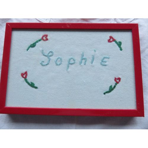 Cadre prénom brodé Sophie