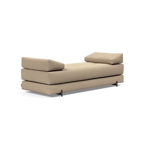 Méridienne Design Sigmund Indu Phobos, Mocha Convertible Lit 160*200 Cm Pieds Acier Noir