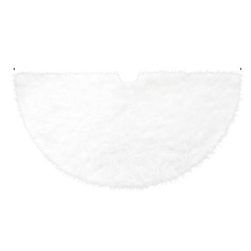 Tapis sapin de Noël en fausse fourrure Blanc 78 cm