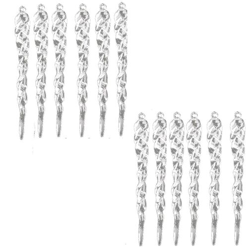 Pendentif arbre de Noël Bouchon de glace en plastique transparent 12-pack