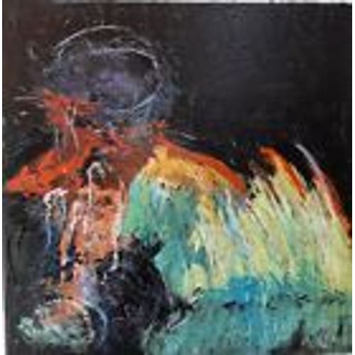 Toile Peinture Tableau Musiciens Jazz Musique 80x80cm -"Miles On Fire" (M.Davis) Par Arena