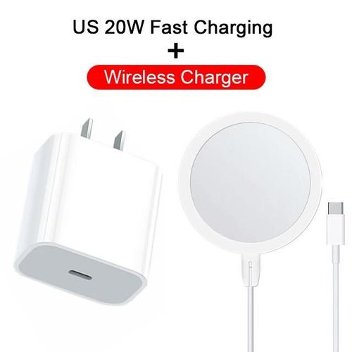 Chargeur Américain 2 En 1 - Chargeur Magnétique Sans Fil Pd 20w Pour Apple Iphone 14 13 12 11 Pro Max Mag Usb Type C, Charge Rapide, Accessoires Sûrs