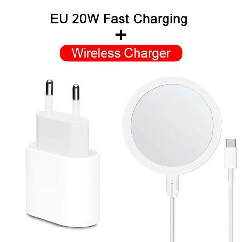 Chargeur Ue 2 En 1 - Chargeur Magnétique Sans Fil Pd 20w Pour Apple Iphone 14 13 12 11 Pro Max Mag Usb Type C, Charge Rapide, Accessoires Sûrs
