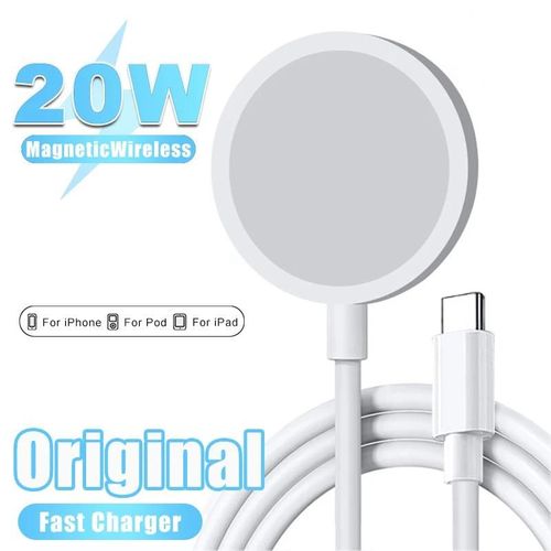 Chargeur Sans Fil 20w - Chargeur Magnétique Sans Fil Original 20w Pour Apple Iphone 14 13 12 Pro Max Mini Usb Type C, Câble De Charge Rapide, Accessoires Magsafe