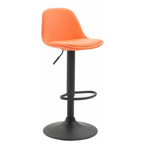 Tabouret De Bar Avec Repose-Pieds Design Moderne En Synthétique Orange Pieds En Métal Noir Mat Tdb10575