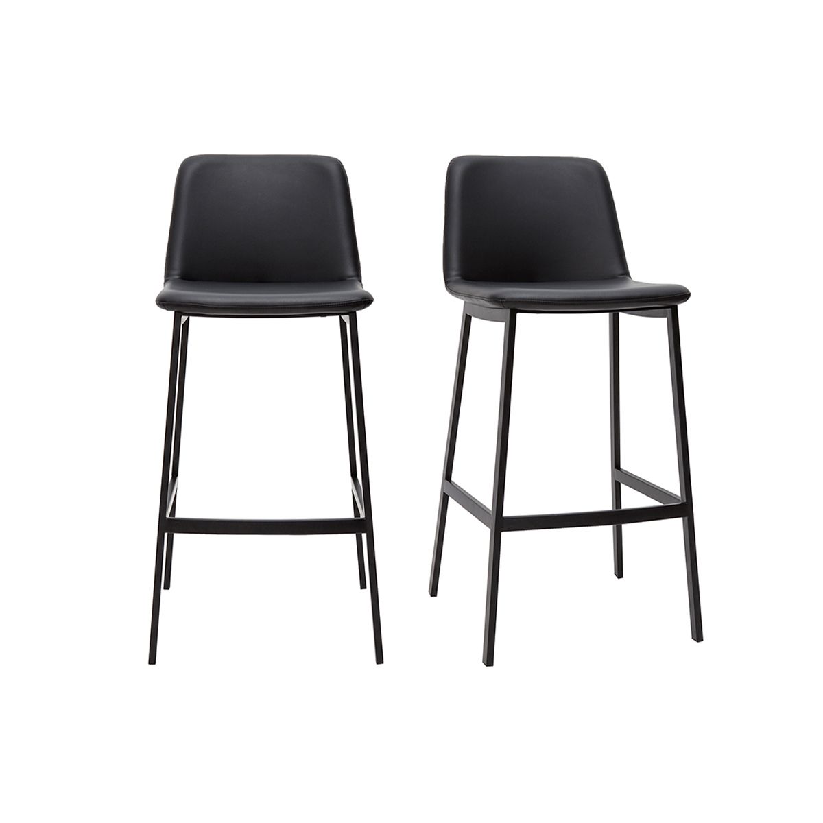 Tabourets De Bar Design Noirs H75 Cm (Lot De 2) Arsene