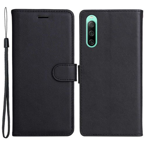 Housse Pour Sony Xperia 10 Iv 5g - Etui Coque Pochette Portefeuille + Film Ecran - Noir