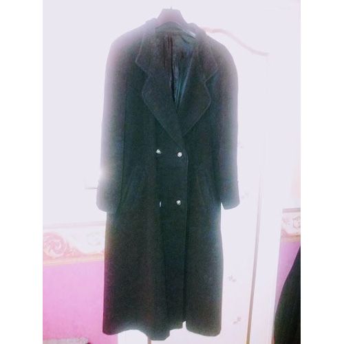 Manteau Gris Foncé Mark & Spenceur 44 Col Boutons En Velours Noir