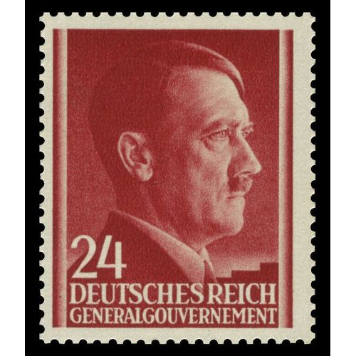 Pologne, Occupation Allemande - General Gouvernement 1941, Très Beau Timbre Neuf** Yvert 89, Chancelier Hitler 24gr. Brun Rouge.