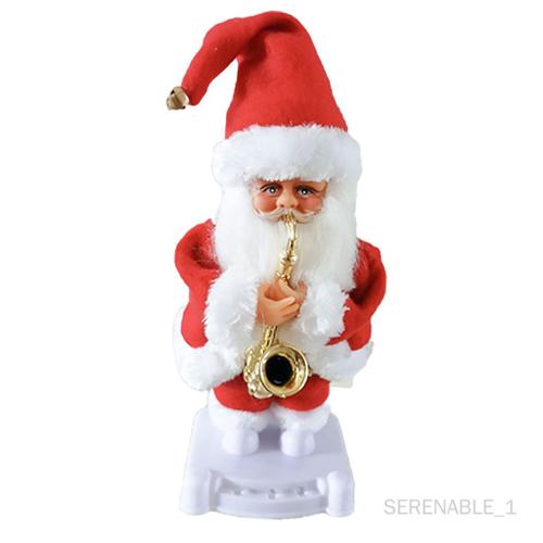 Serenable Mignon À Piles Père Noël Danse Chantant Jouets Nouveauté Voiture Tableau De Bord Maison Étagère Ornement Cadeau De Vacances - Couleur Saxophone