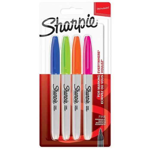 Sharpie Marqueur Permanent Fine "Fun", Blister De 4