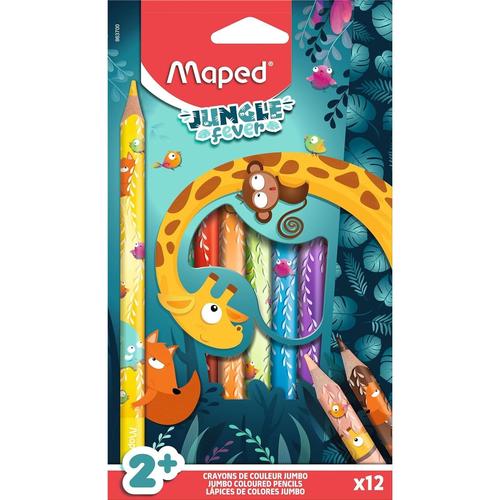 Maped Crayon De Couleur Jungle Fever Jumbo, ¿Tui De 12