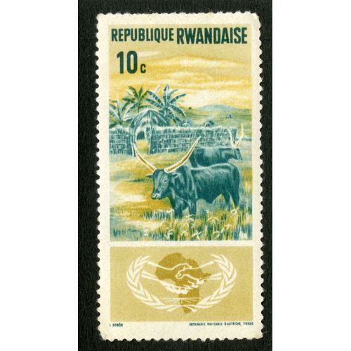 Timbre République Rwandaise,10 C