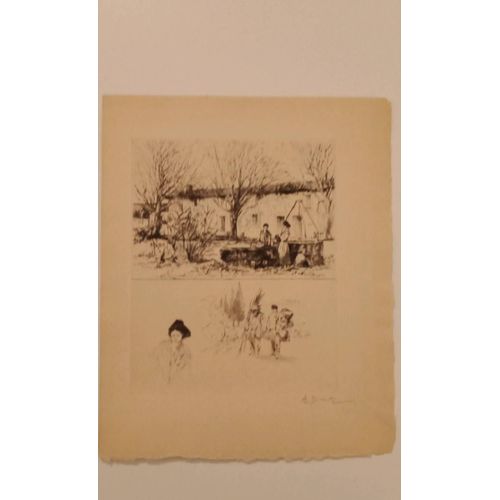 Gravure Eau Forte Illustration De Mireille De Mistral Par A. Brouet