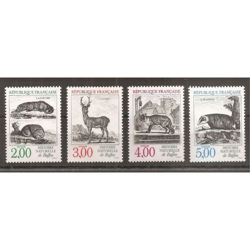 2539 À 2542 (1988) Série Animaux Histoire Naturelle De Buffon N** (Cote 6,6e) (8900)
