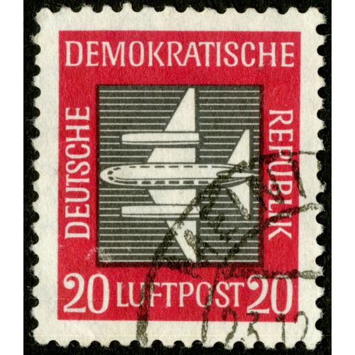 Timbre Oblitéré Deutsche Demokratische Republik, 20, Luftpost