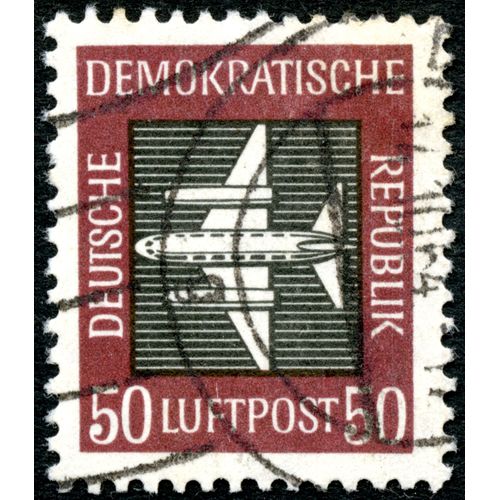 Timbre Oblitéré Deutsche Demokratische Republik, 50, Luftpost