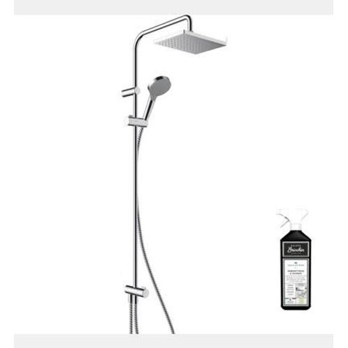 Hansgrohe - Colonne de douche ou bain douche sans mitigeur Vernis Shape 230 chromée + nettoyant Briochin - Rose
