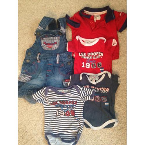 Ensemble Bébé Garçon Salopette + Haut +Body "Lee Cooper" Taille 3 Mois Idée Cadeau