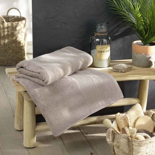 Drap De Bain "Tendresse" 90x150cm Taupe