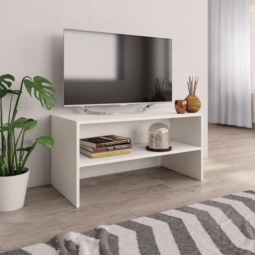 Vidaxl Meuble Tv Blanc 80 X 40 X 40 Cm Aggloméré