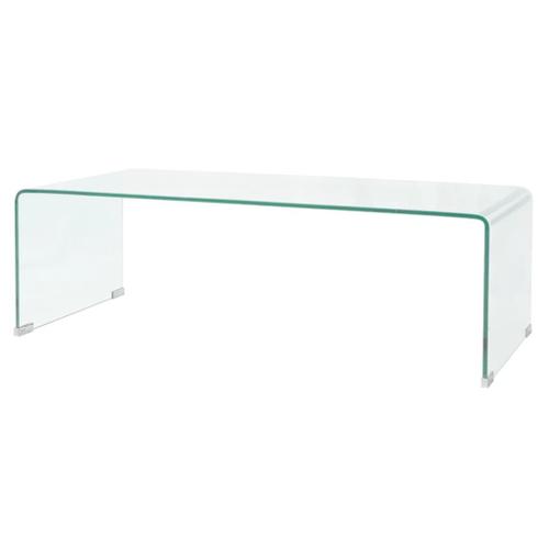 Vidaxl Table Basse 98x45x30 Cm Verre Trempé Transparent