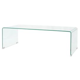Vidaxl Table Basse 98x45x30 Cm Verre Trempé Transparent