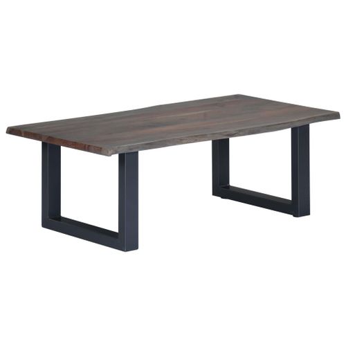 Vidaxl Table Basse Avec Bord Naturel Gris 115x60x40 Cm Bois D'acacia