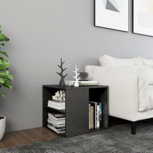 Vidaxl Table D'appoint Gris Brillant 50x50x45 Cm Bois D'ingénierie