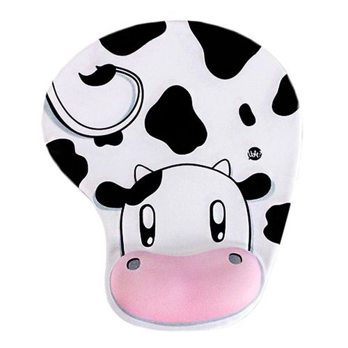 Tapis de souris à Support de poignet antidérapant, Animal mignon en vache, doux et confortable, accessoires d'ordinateur pour la maison et le bureau
