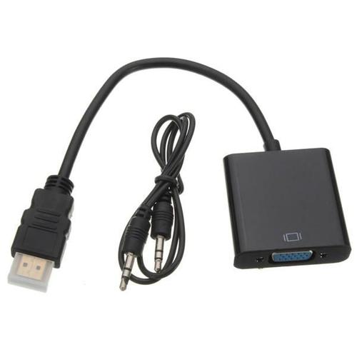 Adaptateur Vidéo Hdmi Vers Vga Femelle, Hdtv Crt Moniteur Tv Pour Xbox 360 Ps3 Hdmi Vers Vga Avec Câble Audio 3.5mm