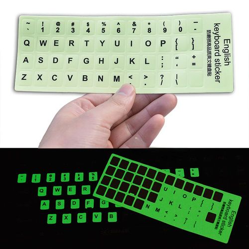 Autocollants fluorescents résistants à l'usure pour clavier souple, lettres anglaises et russes de remplacement pour ordinateur portable