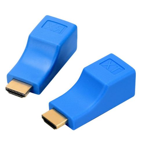 Adaptateur de câble Ethernet LAN CAT-5E/6 UTP, Extension de réseau compatible HDMI, Ports RJ45 à 30m, 2 pièces