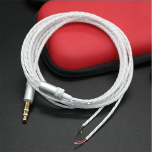 Fil de cuivre argenté de 1.2m fil d'entretien des écouteurs pour bricolage remplacer le câble du casque câble Audio de 3.5mm sans micro