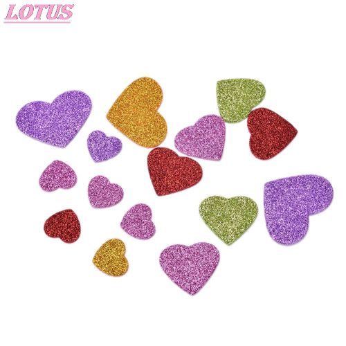 Confettis En Forme De C¿Ur Colorés, 45 Pièces/Paquet, Autocollants En Mousse À Paillettes De Taille Mixte, Artisanat De Scrapbooking, Décoration De Fête Pour Enfants, Diy Bricolage