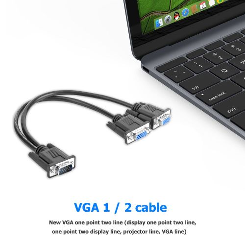 Adaptateur de moniteur VGA mâle à 2 câbles de séparation femelle, 15 broches, Audio de musique, décoration pour projecteur PC