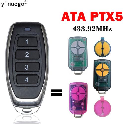 Télécommande de porte de Garage ATA PTX5 PTX-5, 433.92MHz, Code de roulement PTX-5v1 PTX-5v2 GDO-9v2/GDO-9v3/GDO-10v1/GDO-11V1/NES-24V1