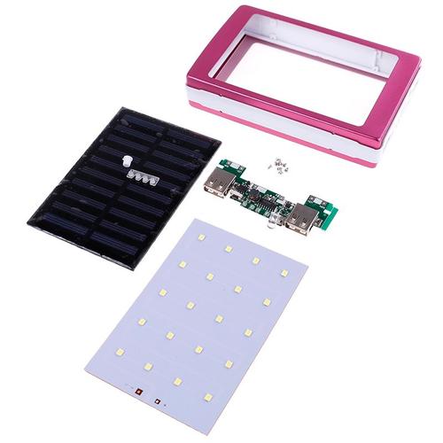 Boîte d'alimentation Mobile solaire 18650, 1 lot de 5x18650, Kit de bricolage, double USB, chargeur de téléphone, lampe de poche, offre spéciale