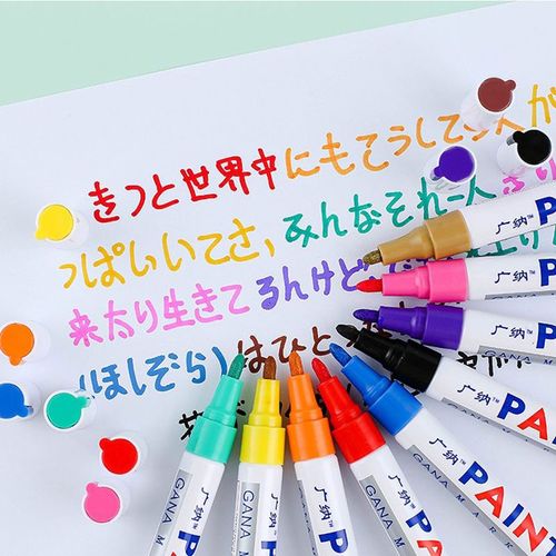 Marqueurs De Peinture Permanente En Métal, Stylo Étanche Coloré Pour Pneus De Voiture, 12 Piles/Lot, Livraison Directe