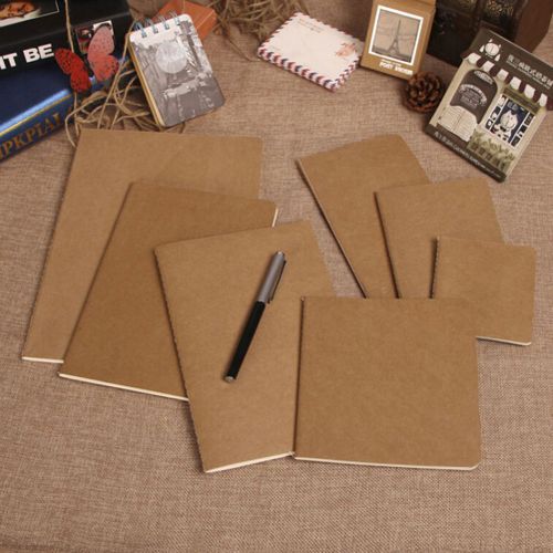 Carnet De Notes Vierge En Papier De Vache, Carnet De Notes Vintage Souple, Cahier De Journal À Couverture Kraft