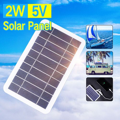 Panneau Solaire Portable En Polysilicium, Eva, 5v, 400ma, Classe A, Sortie Usb, 2w, Pour L'extérieur, Chargeur De Téléphone Portable
