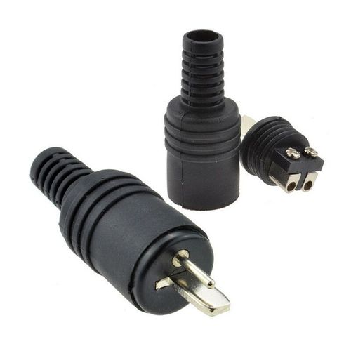 Adaptateur d'alimentation pour haut-parleur et chaine HiFi, 2 pièces, 2 broches, fiche, à visser, connecteur, noir, DIN, bornes,