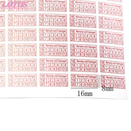 Autocollant Vierge De Garantie, Étiquette Rouge Rectangle En Forme Fragile, 200 Pièces/Paquet, Année 2018 ? 2020