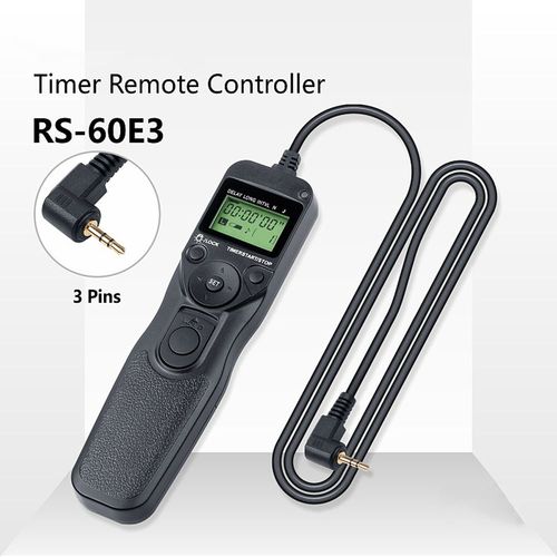 Rs-60e3 Lcd Temps Déclencheur Télécommande Pour 1300d 1200d 750d 650d 600d 700d 500d 350d 30d Rebelles T4i